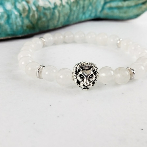 Men's Genuine Crystal Quartz Lion Bracelet - Picture 4 of 6